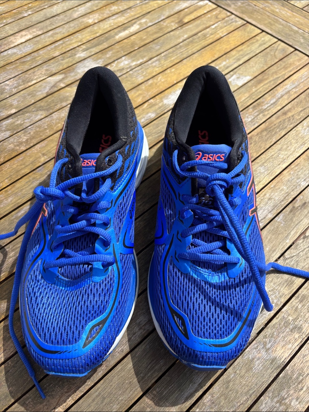 ASICS Men's Royal Blue Athletic Running Sneakers with Black Collar